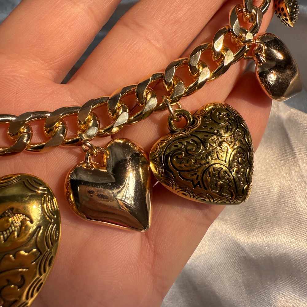 Zara adjustable gold unique Heart Charm Necklace - Picture 6 of 8